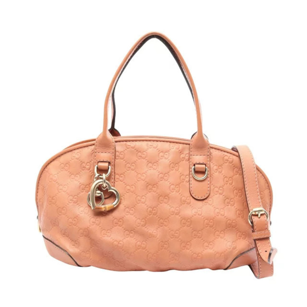 Gucci Guccissima Heartbit Tote Bag Leather Orange